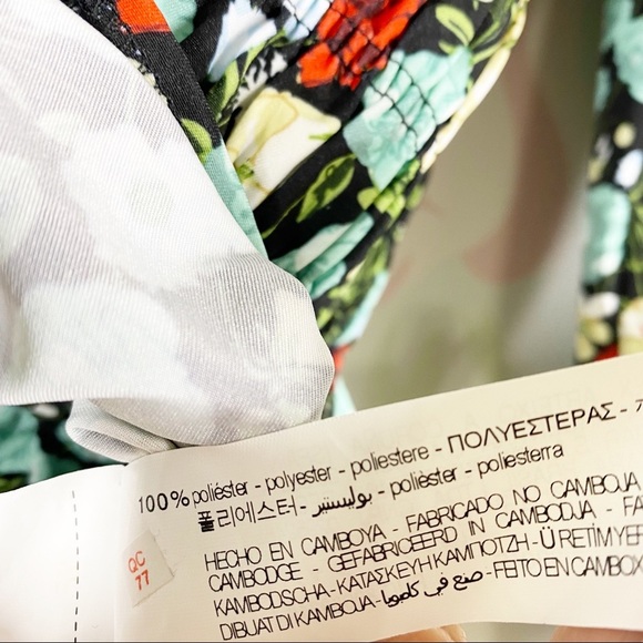 ZARA Blouse S Floral Cottagecore Peplum Long Puff Sleeves - Picture 11 of 11